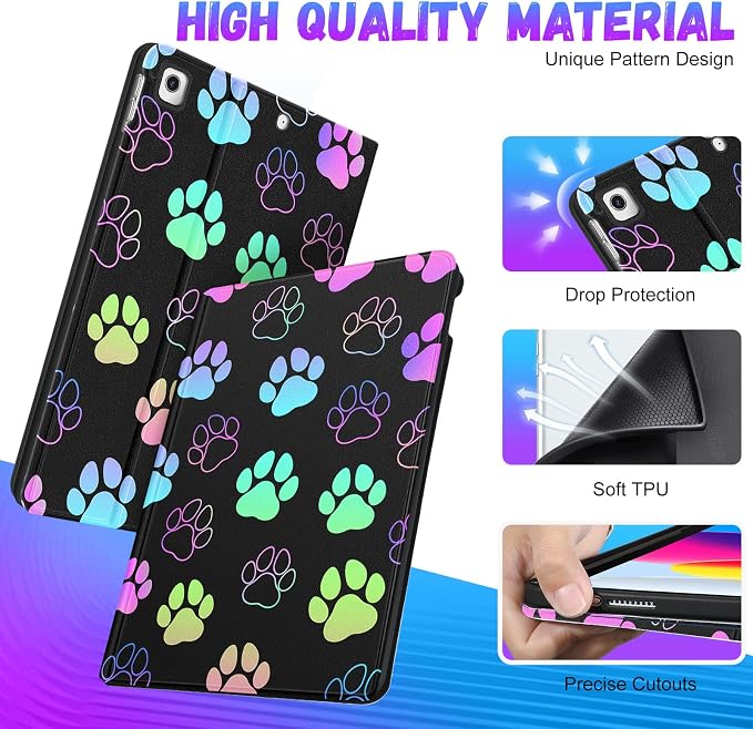 for ipad 9/8/7th-Paw Prints