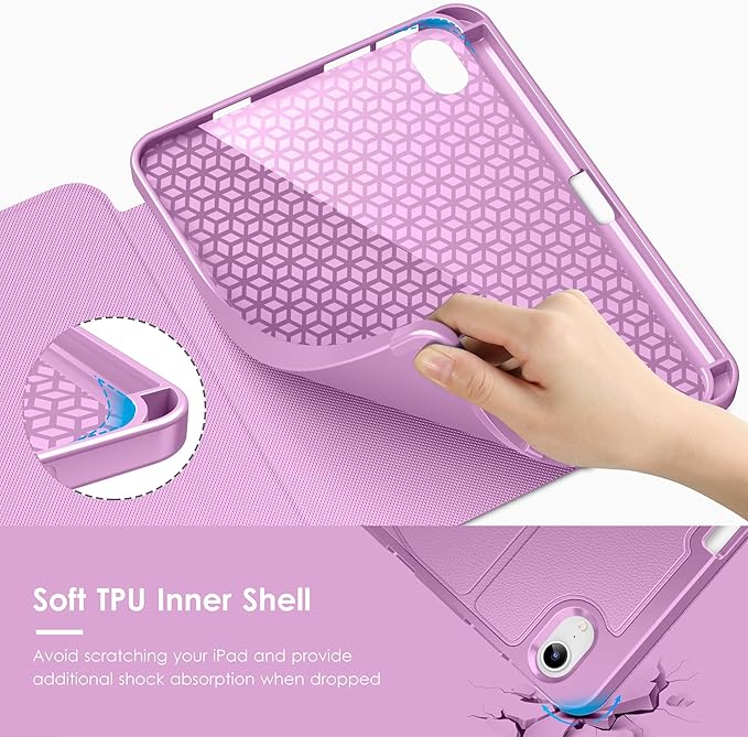 VIKESI Case for iPad iPad mini 7 (A17 Pro) and iPad mini 6Multiple Angles Magnetic Stand CoverShockproof Soft BackPencil Holderand Auto Sleep/WakePurple