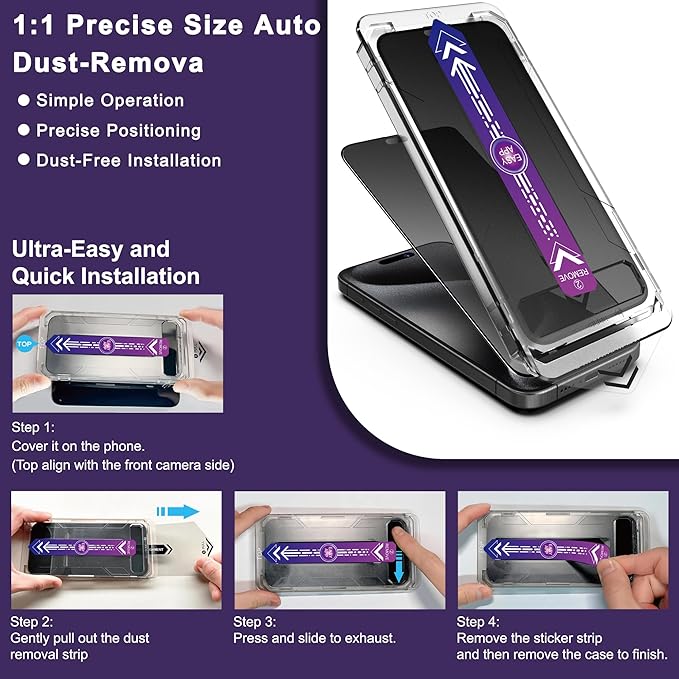 2 Pack Matte Privacy Screen Protector for iPhone 17 &amp iPhone 16 Pro 6.3 9H+ Hardness Anti-Spy Anti-Glare Tempered Glass Smooth Responsive Touch &amp Scratch Resistant Bubble-Free Easy Install