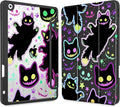 for iPad 9th Generation with Pencil Holder iPad 8th/7th Gen Case 10.2-inch [Built in Pencil Holder] Trifold Stand Auto Wake/Sleep Clear TPU Protection Back Cover Creepy &amp Funny Cats