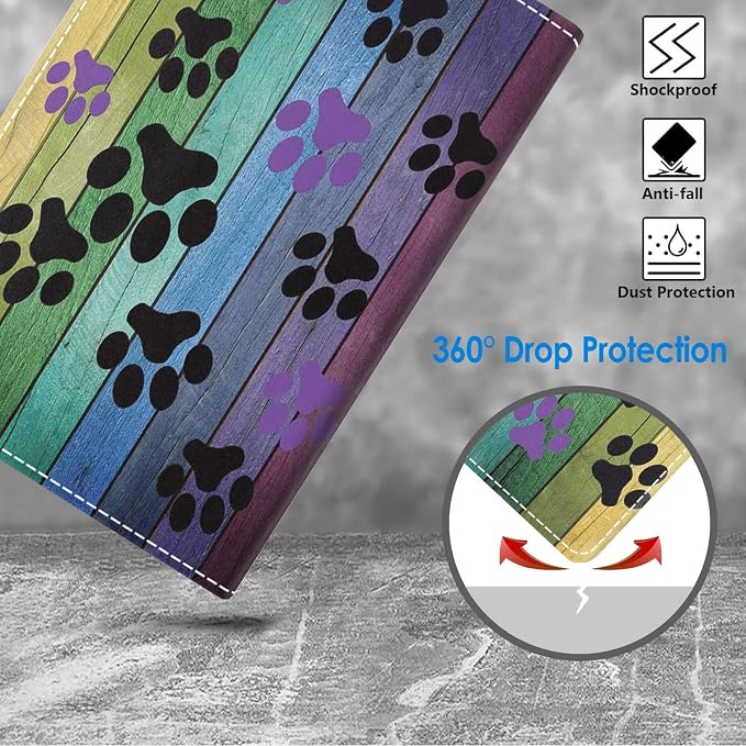 Dog Paw Prints on Wood Pattem