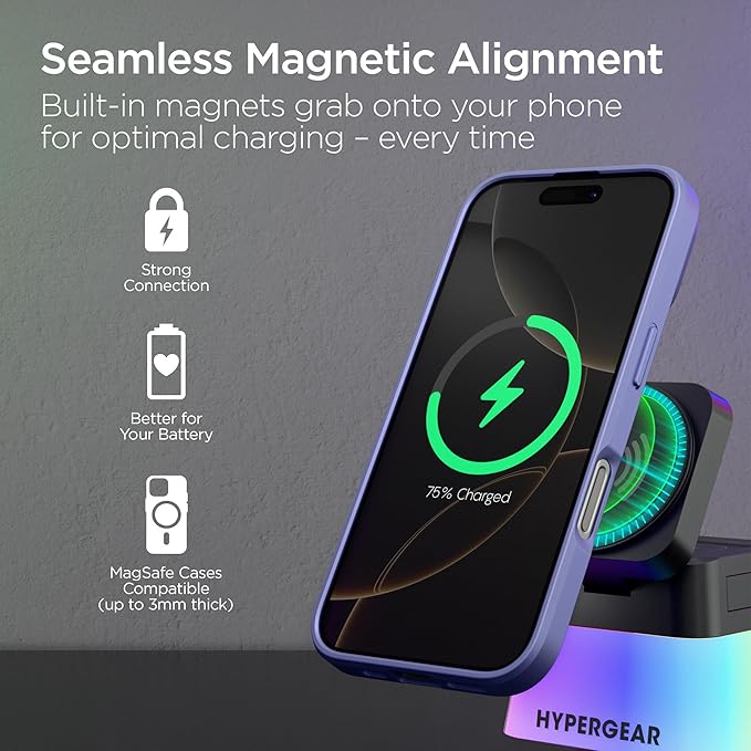 MagSafe 3-in-1 Cube Wireless Charging Stand 15W Foldable Fast Magnetic Charger Dock Phone Mount for iPhone 17/16/15 Apple Watch 1-8/Ultra &amp AirPods