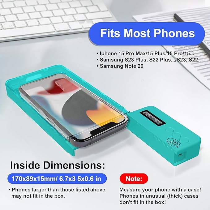 Phone Lockbox - Timer Lock Box Cell Phone Locker Bad Habits Smart Phones Jail with Timer Reduce Kids Adults Screen Time Improve Productivity Family Time Locking Container - Turquoise