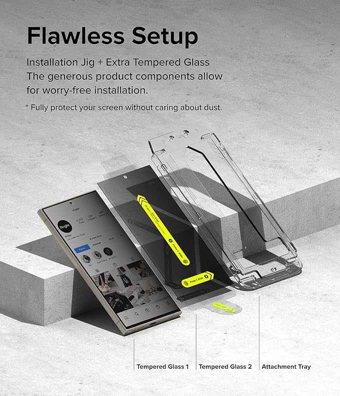 Ringke Easy Slide Privacy Tempered Glass [Anti Spy] Compatible with Samsung Galaxy S24 Ultra Screen Protector Easy to Install Case Friendly Privacy Screen Protector - 2 Pack