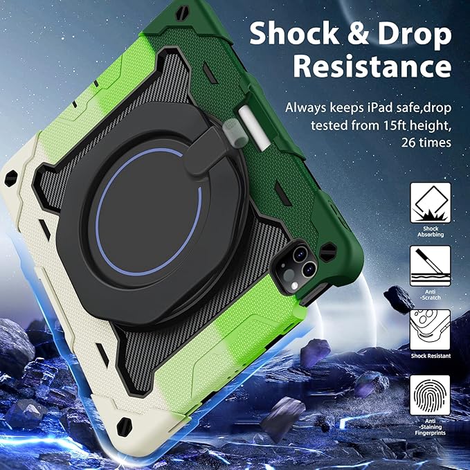 ROISKIN for iPad Air 11 inch M4/M3/M2 Case iPad Pro 11 inch 4th/3rd/2nd/1st GenerationiPad Air 5th/4th 10.9 inch CaseHeavy Duty Shockproof with 360 Stand Handle Shoulder Strap Pen Holder for Kids