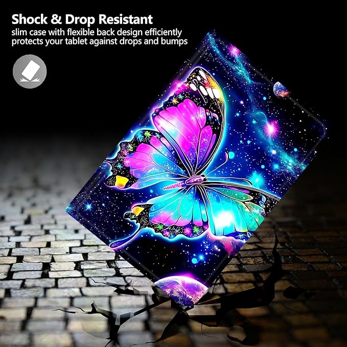 DIGTIALLL Case for Amazon Kindle Fire Max 11 Case (13th Generation 2023 Release) 11 PU Leather Smart Protective Cover with Auto Sleep/WakeColorful Butterfly