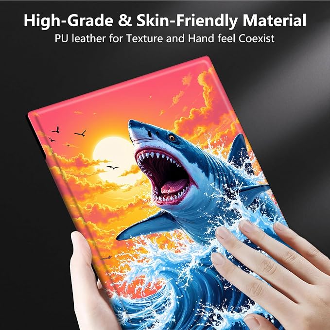 Golden Sunset,Blue Waves,Shark