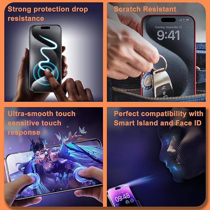 for iPhone 17 Pro Max Privacy Screen Protector [2-Pack]Anti Spy Privacy Tempered Glass 9H Hardness Bubble-Free Installation Case-Friendly