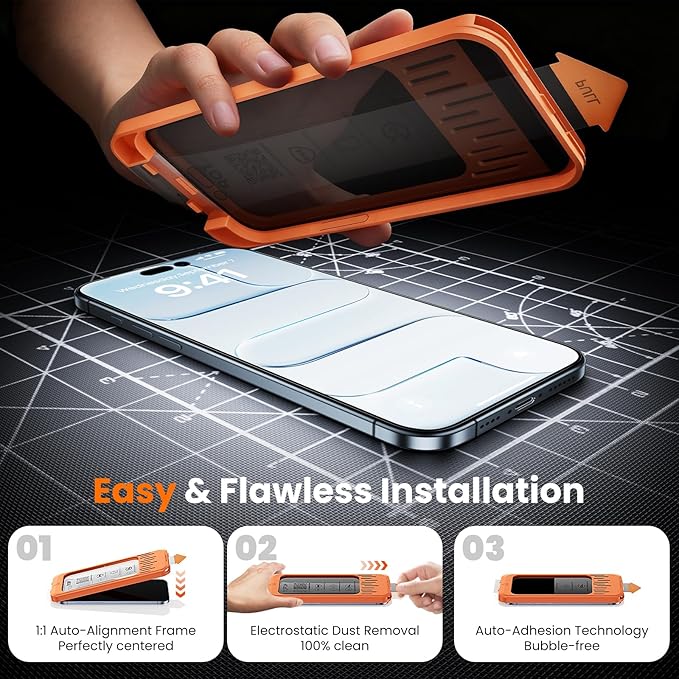 2 Pack Privacy Screen Protector for iPhone Air 6.6 28° Anti-Spy Tempered Glass with Auto Dust Removal Easy Installation Kit Bubble-Free Case Friendly