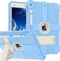 Case for iPad 9th/8th/7th Generation 2021/2020/2019(10.2 inch) Heavy Duty Shockproof Rugged Protective 10.2 Cover with Built-in Stand for iPad 9 8 7 Gen(White+Light Blue)