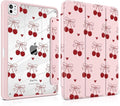 DONGKE for iPad Pro 11-Inch Case (M5 2025 / M4 2024) 6th/5th Generation [Auto Sleep/Wake &amp Pencil Pro Holder] Clear Acrylic Back Smart Trifold Stand Cover Cherry &amp Heart