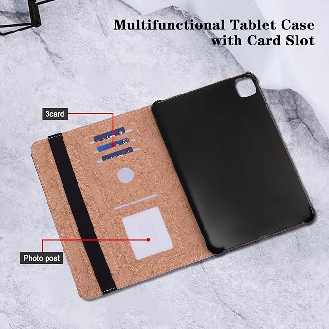 ALILANG Case for iPad Pro 13 inch M5/M4 (2025/2024) Tablet Case PU Leather Shockproof Folding Stand Cover with Card Holder and Pen Holder -Owl