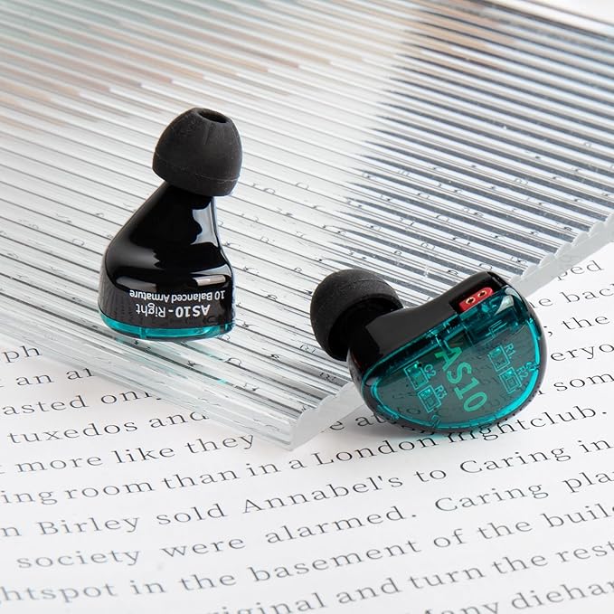 KZ AS10 in Ear Monitor Earbuds Headphone Pure 5 Balanced Armature 5BA KZ Earbuds Earphone Musician in Ear Monitor Headphone High Fidelity HiFi Headset (No Microphone Green)