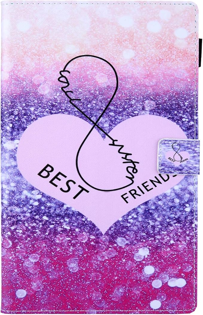 Folio Cover for Fire HD 8 6th/7th/8th Gen Slim Folding Stand PU Leather Protective Wallet Case with Auto Sleep/Wake for Old Amazon Fire HD 8 Tablet 2016/2017/2018 Best Love