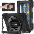 BRAECNstock for Amazon Fire 7 Tablet Case (12th Generation 2022 Release) 7 Shockproof Protective Kids Case with [Rotating Hand Strap] &amp Stand Pen Holder Shoulder Strap Black