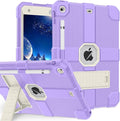 Case for iPad 9th/8th/7th Generation 2021/2020/2019(10.2 inch) Heavy Duty Shockproof Rugged Protective 10.2 Cover with Built-in Stand for iPad 9 8 7 Gen(White+Light Purple)