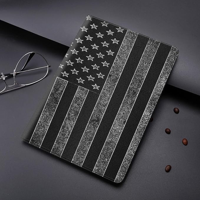 Black and white American Flag