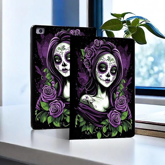 Case for iPad 6th/5th Generation (2018/2017) 9.7 Inch iPad CoverAutomatic Wake/SleepAdjustable Stand Protective Cover for Apple iPad 9.7 - Day of The Dead Sugar Skull Women