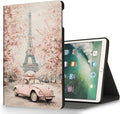 for Samsung Galaxy Tab A11/Tab A9 8.7 Inch 2025/2023 Model X133/X135/X110/X115 Tablet CaseAuto Wake/SleepAdjustable Stand Protective Cover - Paris Cherry Blossom Eiffel Tower Pink Beetle