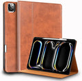for Ipad Pro 13-inch Case M4/M5 2024/2025(Model:A3360/A3361/A2925/A2926) Genuine Leather Cover Protective ShellBuilt-in Pencil Holder and Auto Wake/Sleep.Brown