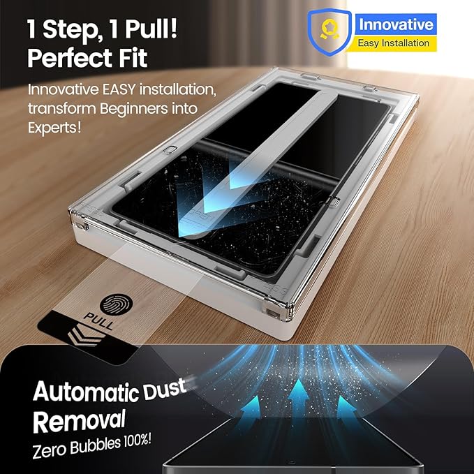 MOHAVE 4 Pack Screen Protector for SAMSUNG Galaxy S25 Ultra 6.9 with 2 Pack Camera Lens Protector [Auto Alignment/Dust Removal] HD Clear Tempered Glass [Military Grade Shatterproof] 100% Ultrasonic F