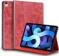 for Ipad Case Air 8th/7th/6th Gen 11-inch M4/M3/M2 2026/2025/2024 and Ipad Air 5th/4th Gen 10.9-inch 2022/2020 Genuine Leather Cover Protective ShellAuto Wake/Sleep.Red