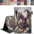 Case for Amazon Kindle Fire 7 Tablet (7 9th/7th Generation 2019/2017 Release) Slim PU Leather Cover with Card Slot &amp Auto Wake/Sleep Purple Dragon