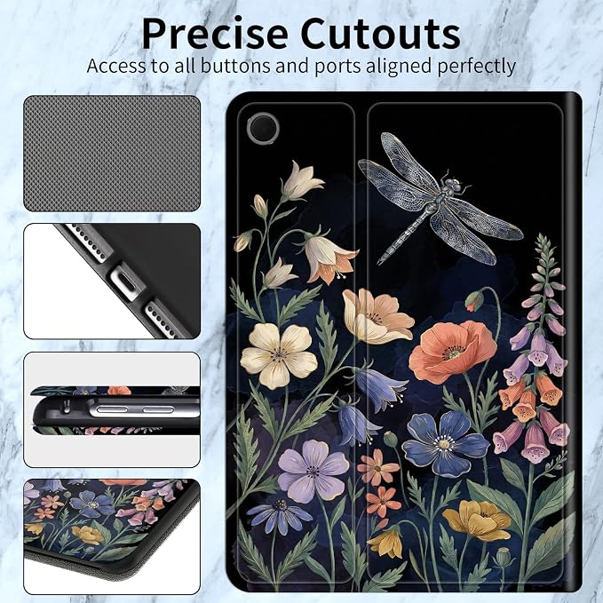 Dragonfly Dark Floral