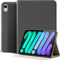 Case for iPad mini 7 (A17 Pro) 2024 iPad mini 6th Generation 2021 Leather Protective Shockproof Smart Cover Adjustable Stand - Auto Wake/Sleep and Multiple View Angles Dark Gray