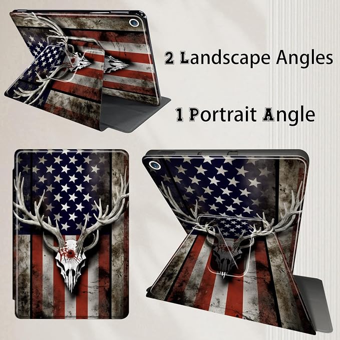 USA Flag Deer Skull