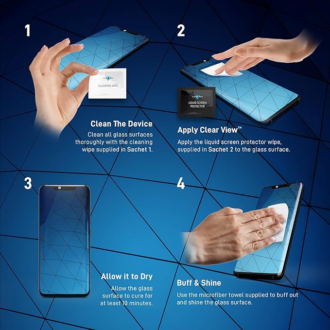 CLEARVIEW 2 Pack Liquid Glass Screen Protector for All Smartphones Tablets and Watches