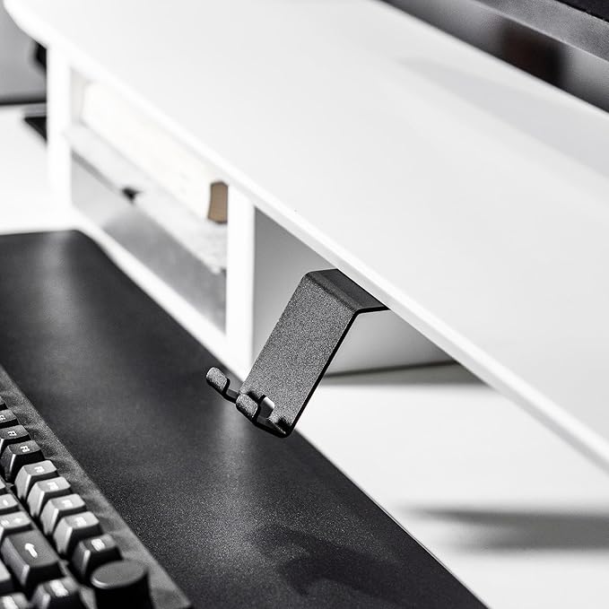 Raico Phone or Tablet Holder for Desk Cockpit Setup Deskshelf Modular Phone Tablet Stand (Matte Black)