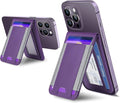 ExtreLife 2-in-1 Magsafe Wallet Adjustable Phone Stand Open ID Window Magnetic Wallet for iPhone 17/16/15/14 Pro Max/14 Pro/14/14 Plus/13/12 Series 9 Cards Holder Vegan Leather Purple