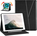 DTTO Rotating Case for iPad 6th / 5th Generation 9.7 Inch 2018/2017 iPad Air 2 / Air 1 Case 360 Degree Swiveling Premium Leather Folio Stand Cover with Pencil Holder - Auto Wake/Sleep Black