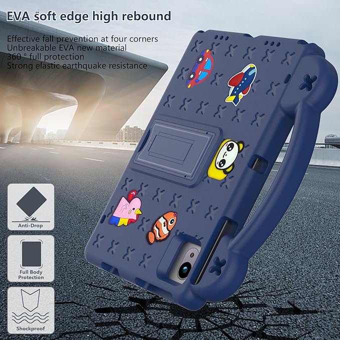 for Revvl Tab 2 Case 10.1 inch 2025 Kids EVA Tablet Cover with Strap Stand Handle for Tmobile Revvl Tab 2 5G Case Navy