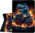 Case for Samsung Galaxy Tab A11+ / Tab A9+ 11 Inch 2025/2023Slim Protective LeatherAuto Wake/SleepAdjustable Viewing Angle Stand.Dinosaur in Monster Truck