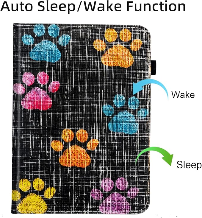 Case for iPad (A16) 11th Generation 11 Inch 2025 iPad 10th Generation 10.9 inch 2022Card Slot PU Leather TPU Case Pen Holder Auto Wake SleepColorful Paw