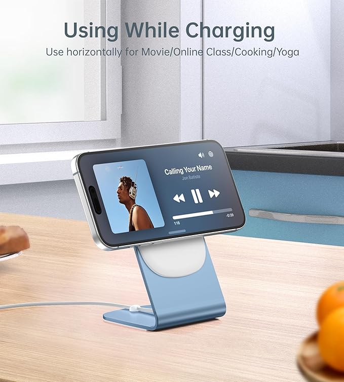 Magnetic Wireless Charger for iPhone 17/16/15/14/13/12 - Mag Charger+20W USB C Adapter Fast Wireless Charging Stand/Pad with 5ft Cable for iPhone 17/16/15/14/13/12 Pro Max Plus Mini 17 Air Blue
