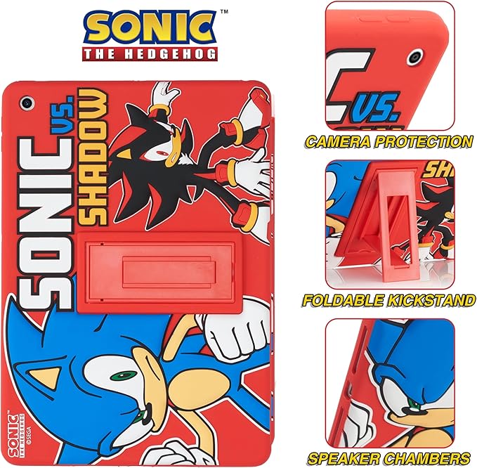 Sonic Kids Case for iPad - 9th Generation iPad iPad 8th Generation iPad 7th Generation Case - 10.2 Case 2019/2020/2021 - Tablet Cover with Stand Shockproof Silicone Protector