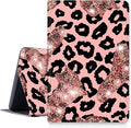Case for Amazon Fire HD 10 and 10 Plus Tablet (13th/11th Generation 2023/2021 Release) 10.1 PU Leather Smart Protective Cover with Auto Sleep/Wake for Fire HD 10 2023Leopard with Pink Glitter
