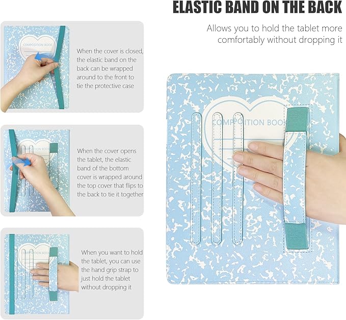 E NET-CASE Case for remarkable2 Tablet 10.3 inch (2020 Released) - Multi-Viewing Adjustable 360 Degree Rotating Stand Cover for Remarkable 2 Digital Paper with Pencil Holder (Blue)