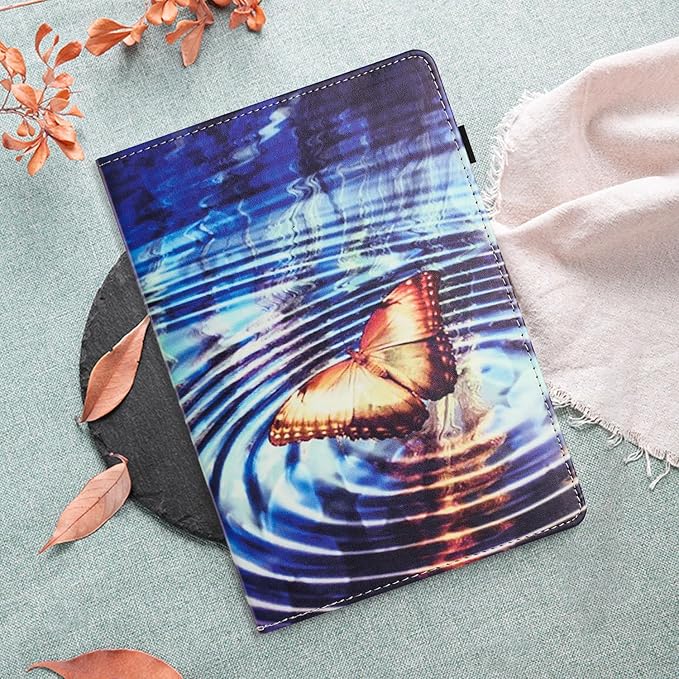 Case for Amazon Kindle Fire Max 11 (13th Generation 2023 Release) 11 with Pencil Holder &amp Folio Stand Magnetic Smart PU Leather Shockproof Cover [Auto Sleep Wake] Yellow Butterfly Wave