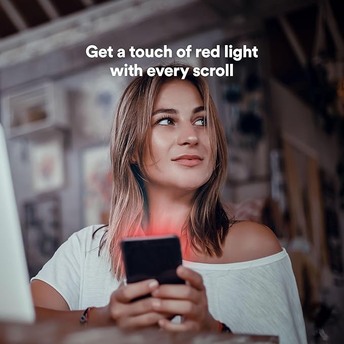 BodyGuardz Red Light Converter Screen Protector – Passive Red Light Therapy for Face - Promotes Better Sleep Healthier Skin Reduced Eye Strain – 9H Tempered Glass Easy Install (iPhone 16 Plus/15 Pl