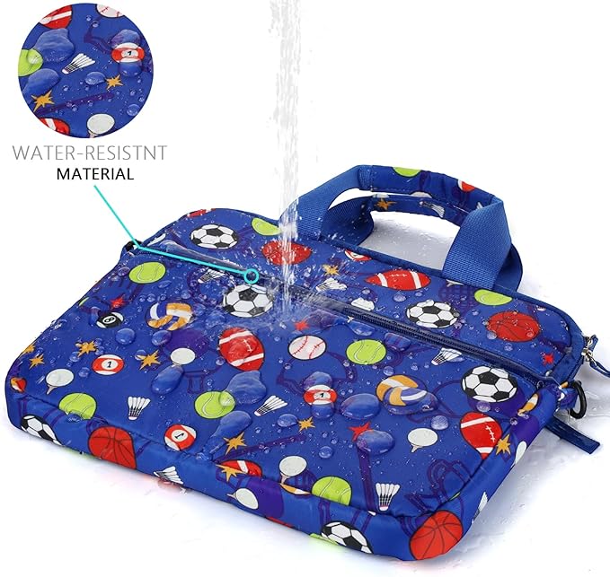 Kids Tablet Bag for Boys Kids Tablet Carrying Case for Fire HD 10 HD 8 Fire 7 Sleeve Bag Kid Kindle Bag iPad Bag for Kid Soccer Balls Blue