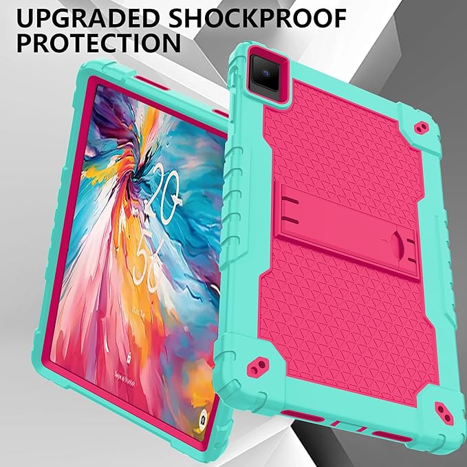for TCL TAB 10 NXTPAPER 5G 10.4 Inch Tablet case Hybrid Shockproof Silicone Gel Protective Cover with Kickstand for TCL TAB 10 NXTPAPER 5G 10.4 Inch 2025 (9199S) (Green/Pink)