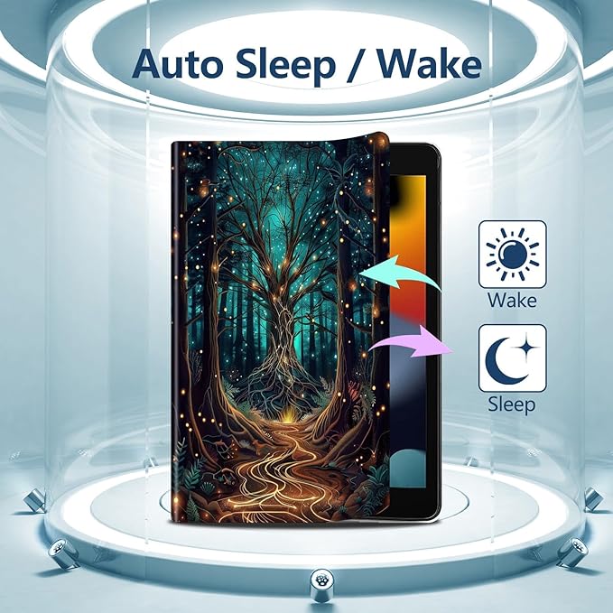 Slim Case for Samsung Galaxy Tab A9+ / A9 Plus 11 2023 (SM-X210/X216/X218) Lightweight PU Leather Multi-Angle Viewing Smart Stand Shell Cover with Auto Wake/Sleep Forest