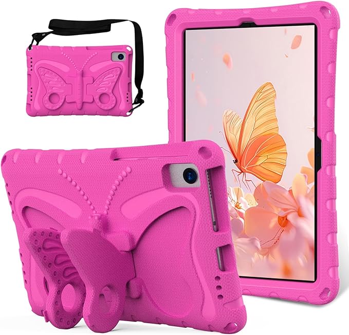Case Compatible with Lenovo Tab M10 Plus 10.3 Inch/K10 10.3 TB-X606F/TB-X606X/TB-X6C6F/TB-X6C6XLightweight Shockproof Case EVA Foam Cover Stand Cover for Boys Girls(Rose Red)