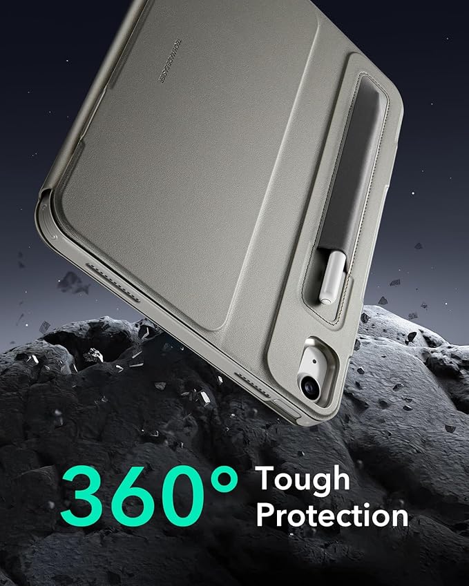 ESR for iPad A16 Case iPad 11th/10th Generation Case (2025/2022) Removable Magnetic Cover Adjustable Portrait/Landscape Stand with Raised Screen View 9 Standing Angles Titanium