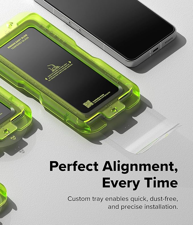 Ringke Easy Slide Tempered Glass Compatible with Nothing Phone 3 Screen Protector [Super Easy to Install] Case Friendly Shatterproof Premium 9H Hardness - 2 Pack