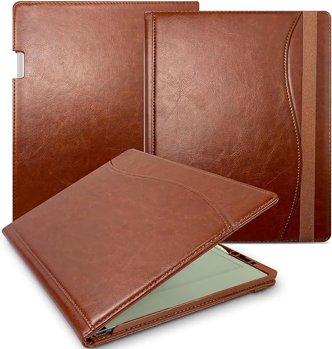 E NET-CASE Case for Remarkable 2 Tablet 10.3 inch (2020 Released) - New Business Design Upgraded Leather Cover for Remarkable 2 Digital Paper with Stand &amp Pen Holder (Brown)